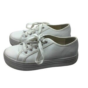 Steve Madden‎ BOBBI White Platform Sneakers Women 10 Casual Shoes Summer Beach